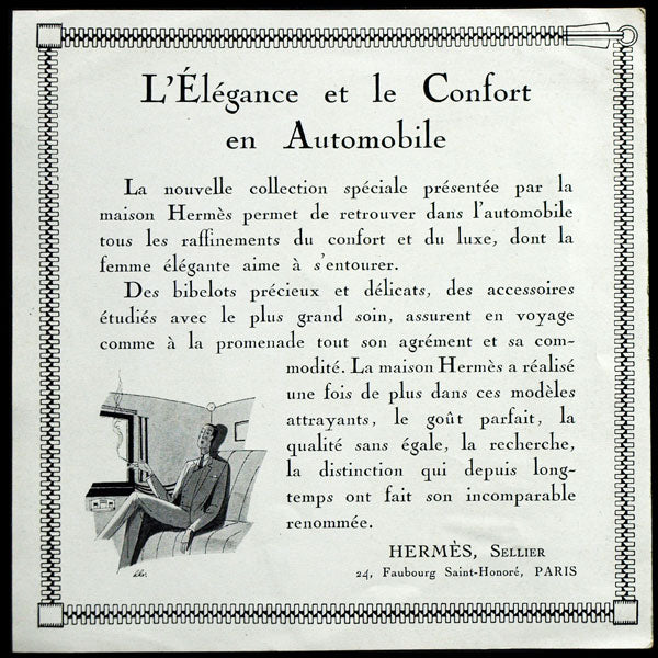 Hermès - l'Elégance et le confort en automobile (circa 1925)