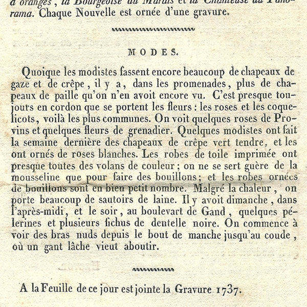 Le Journal des Dames et des Modes, Costumes Parisiens, n°32, 10 juin 1818