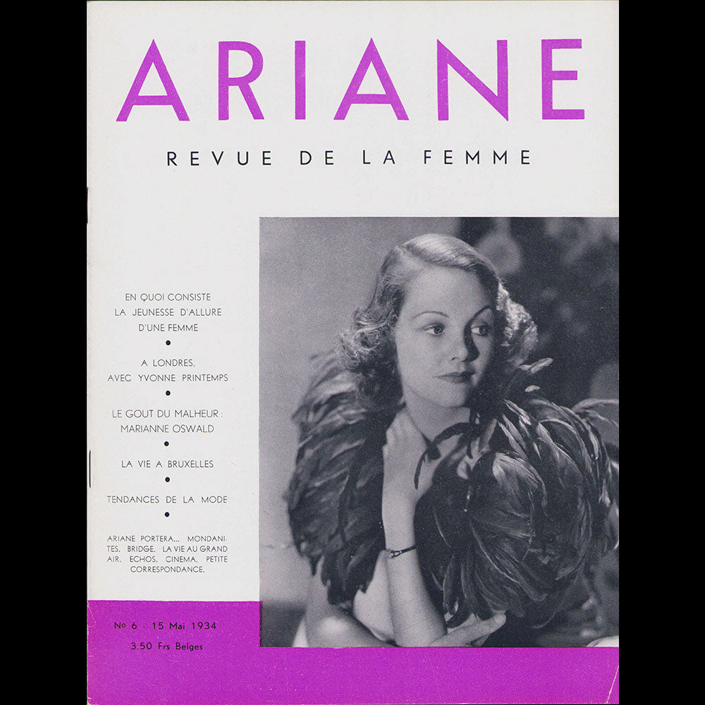 Ariane, revue de la femme - Réunion de 14 numéros de décembre 1933 à juillet 1935