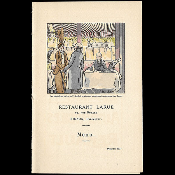 Journal des Dames et des Modes - menu illustré par Boscher, décembre 1913