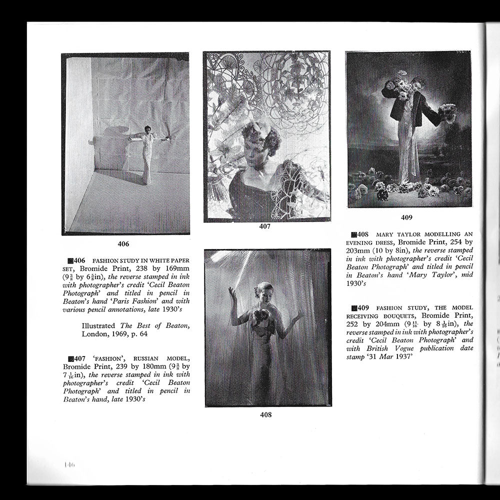 Photographic Images and other Material from the Beaton Studio, catalogue de vente de Sotheby's (1978)