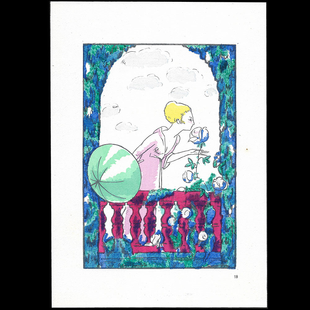 Robert Bonfils - Au moins, soyez discret, planche au pochoir (1919)