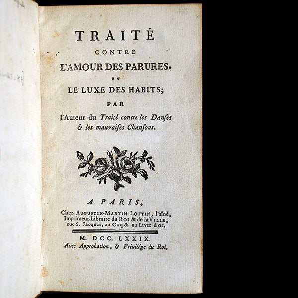 Gauthier - Traité contre l'Amour des Parures et le Luxe des Habits (1779)