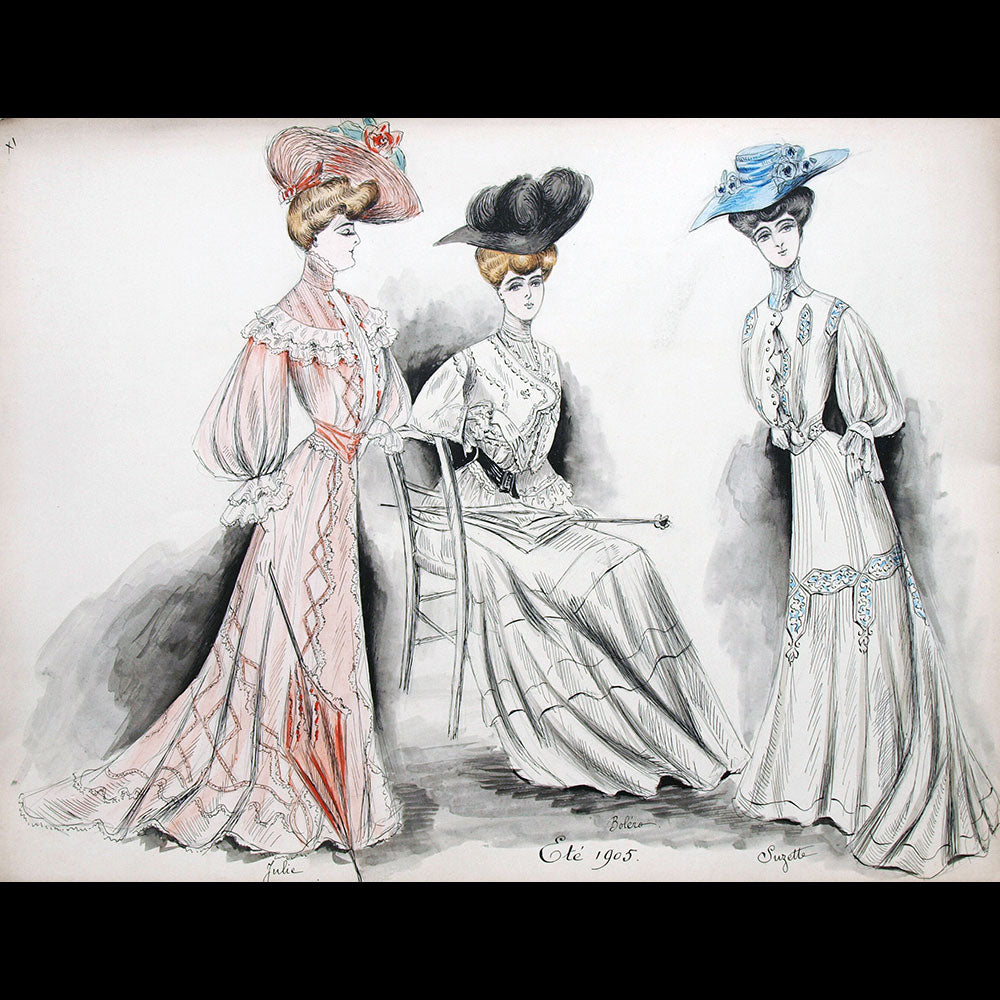 Calvayrac - Réunion de 27 dessins pour l'été 1905