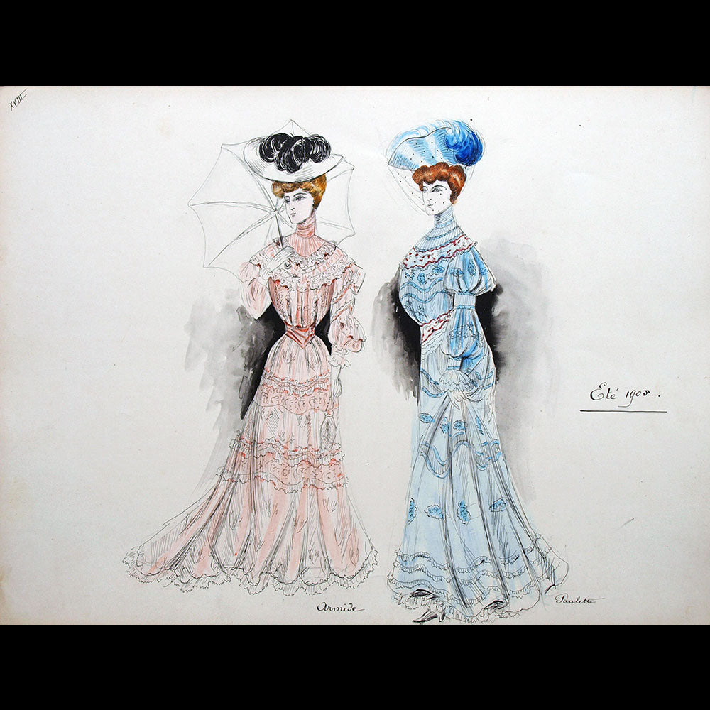 Calvayrac - Réunion de 27 dessins pour l'été 1905