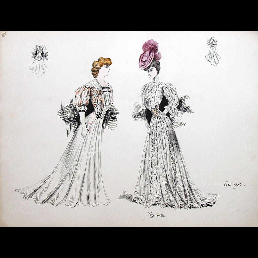 Calvayrac - Réunion de 27 dessins pour l'été 1905