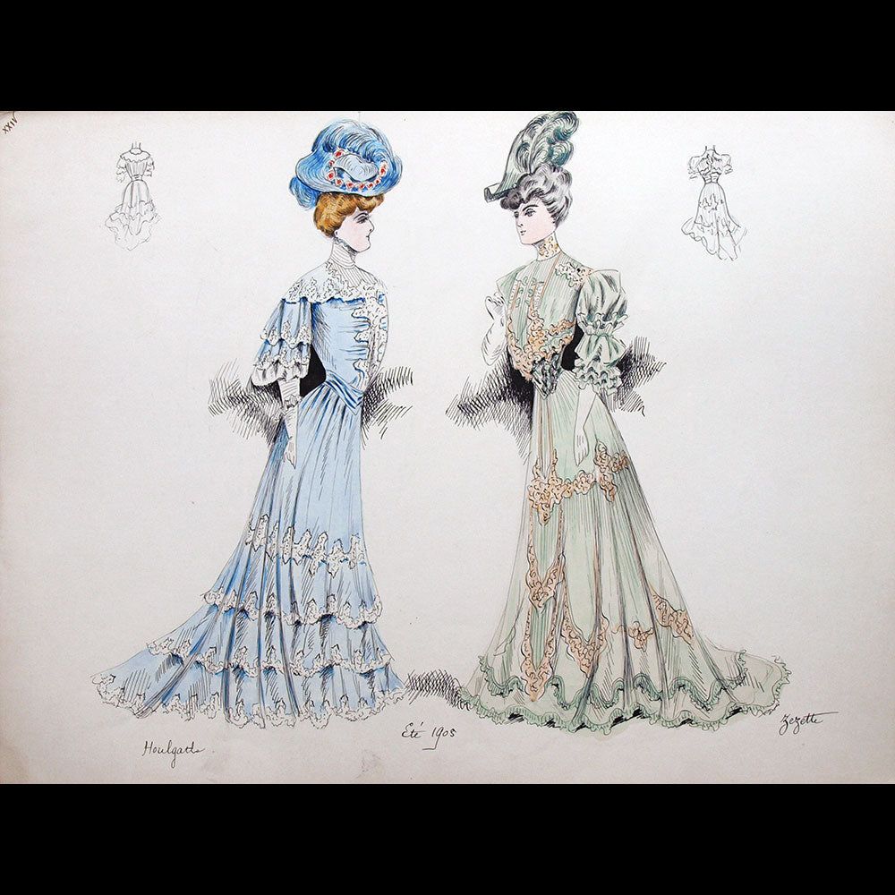 Calvayrac - Réunion de 27 dessins pour l'été 1905