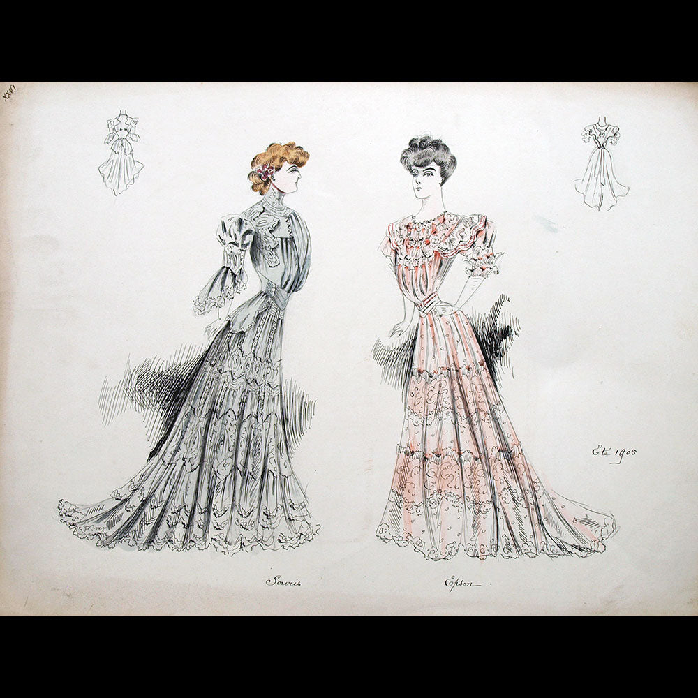 Calvayrac - Réunion de 27 dessins pour l'été 1905