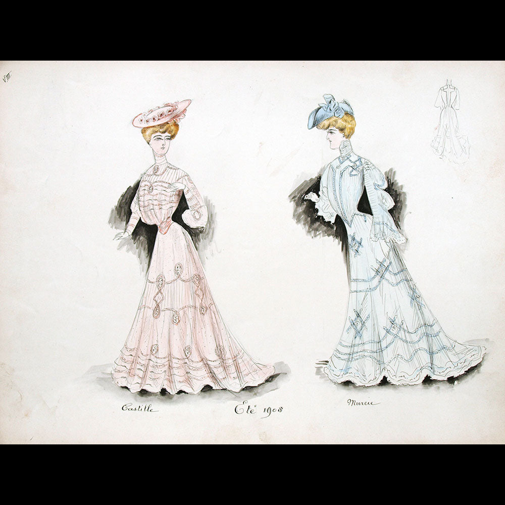 Calvayrac - Réunion de 27 dessins pour l'été 1905