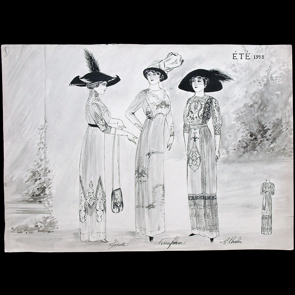 Calvayrac - Réunion de trois dessins pour l'été 1912