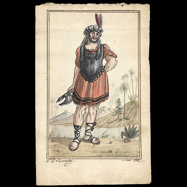 Costumes militaires - Ensemble de 10 dessins à l'aquarelle de Renausy (1812-1814)