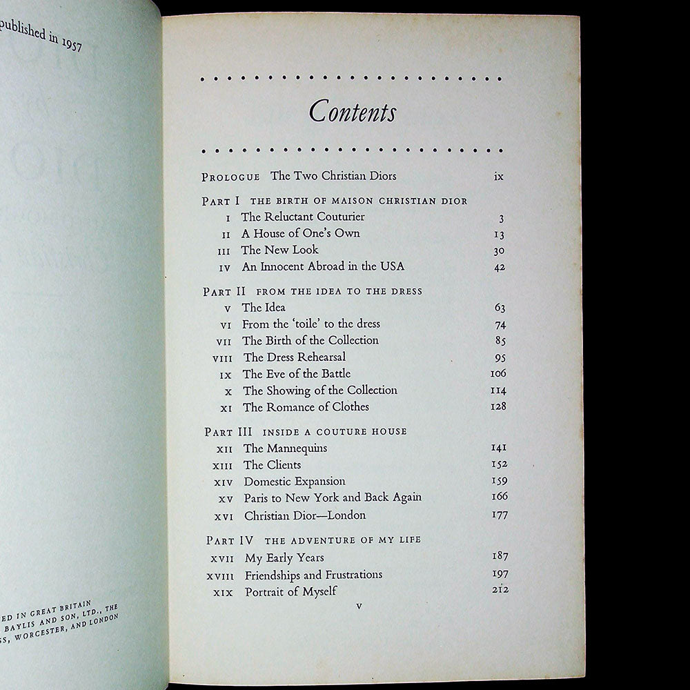 Christian Dior's memoirs - Dior by Dior (1957)