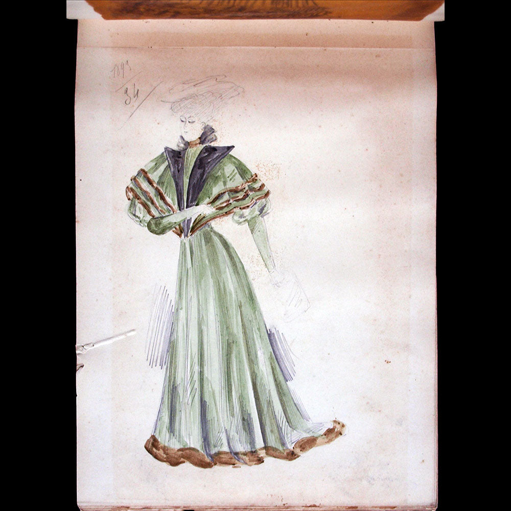 Recueil de 56 dessins d'une maison de couture pour les années 1891, 1892 et 1893