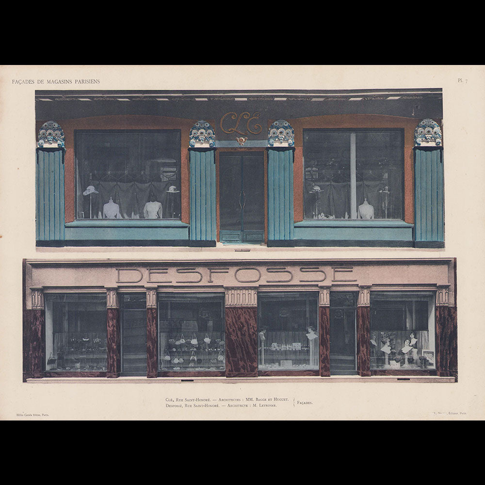 Desfossé - Façade du salon de coiffure, 265 rue Saint-Honoré à Paris (1921)