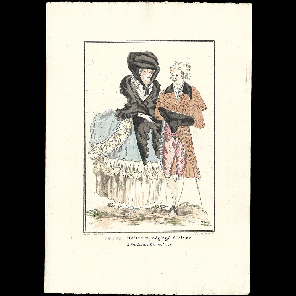 Le Petit Maître en négligé d'hiver - Carte de correspondance d'après Louis Marin Bonnet (circa 1910s)