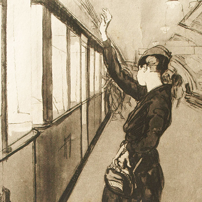 Drian - Les Femmes et la Guerre, l'élégante du metropolitain (circa 1918)