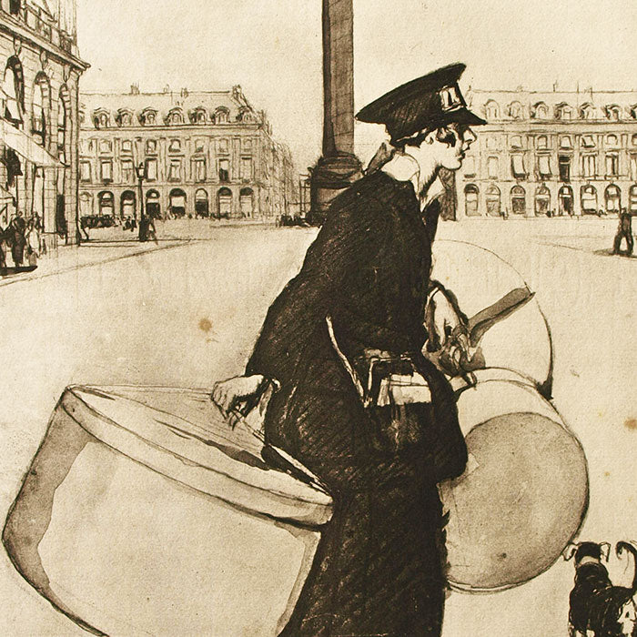 Drian - Les Femmes et la Guerre, la livreuse de chapeaux (circa 1918)