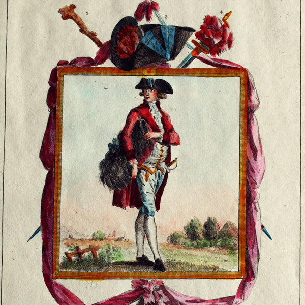 Gallerie des Modes et Costumes Français, 1778-1787, gravure n° mmm 346, Petit maître par Watteau (1787)