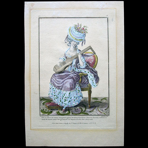 Gallerie des Modes et Costumes Français, 1778-1787, gravure n° cc 158, Robe de taffetas (1779)