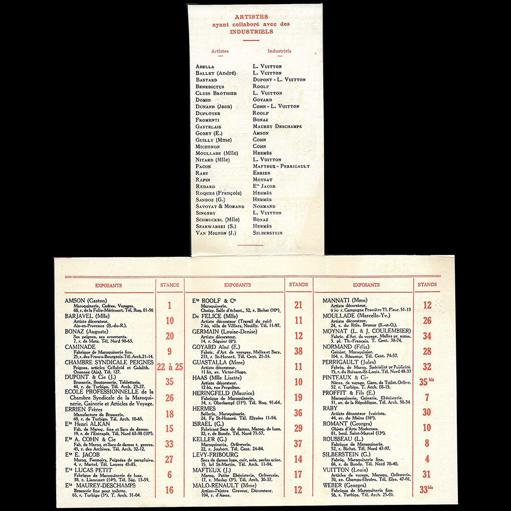 Exposition Internationale des Arts décoratifs et industriels modernes - Plan de la classe 9, Tabletterie et Maroquinerie (1925)