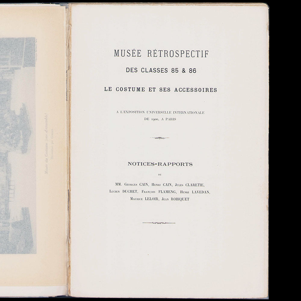 Exposition universelle internationale de 1900 - Musée rétrospectif des classes 85 & 86, Le Costume et ses Accessoires