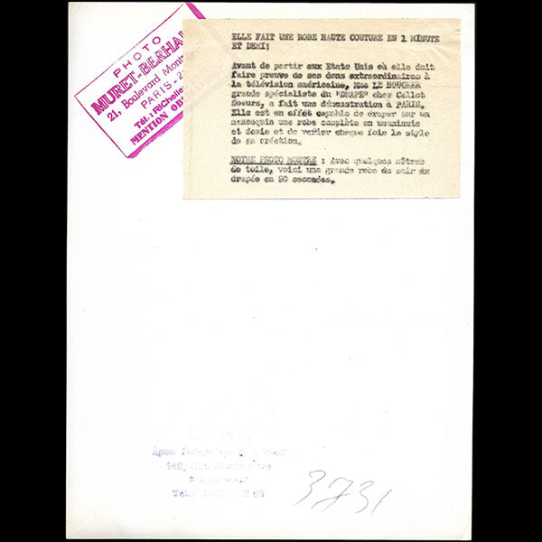 Callot Soeurs- Robe du soir drapée par Madame Le Boucher en 90 secondes (circa 1940s)