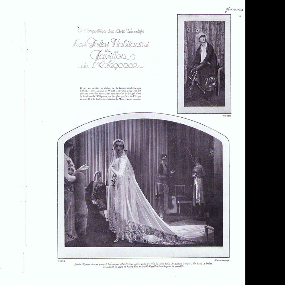 Fémina (juillet 1925), le Pavillon de l'Elégance à l'Exposition des Arts Décoratifs