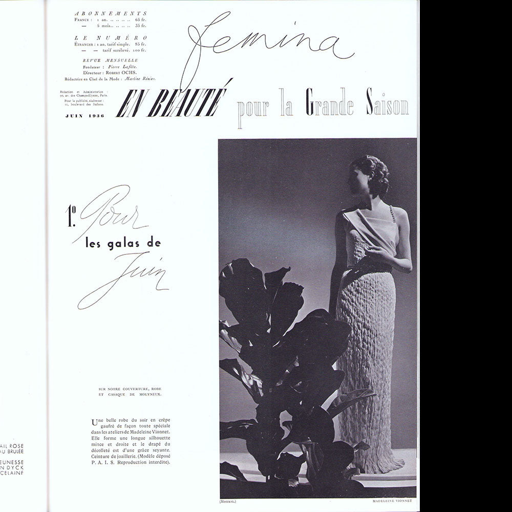 Fémina (juin 1936), couverture de Pierre Mourgue