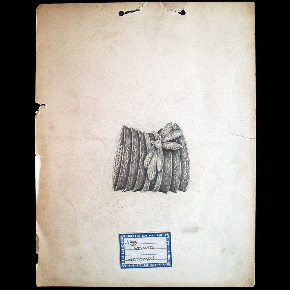 Fourrures Max - Dessin d'un manchon (circa 1890-1900)