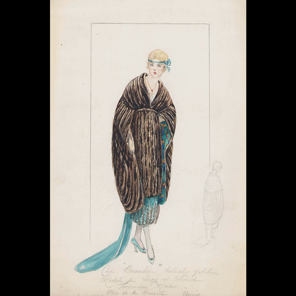 Fourrures Max - Dessin du Manteau Beaulieu (1919)