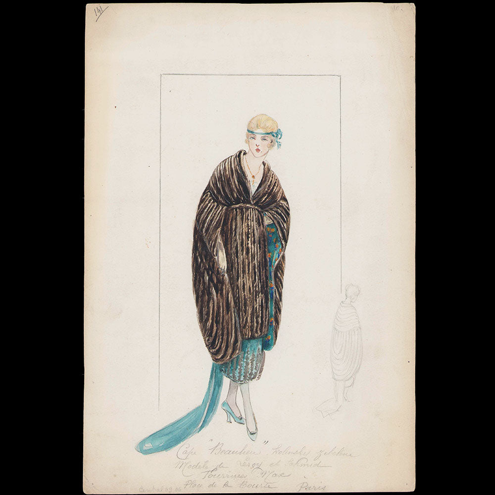 Fourrures Max - Dessin du Manteau Beaulieu (1919)