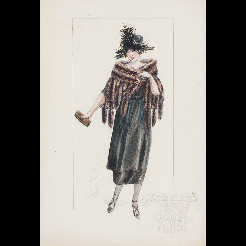 Fourrures Max - Dessin du Manteau Cherubini (1918)
