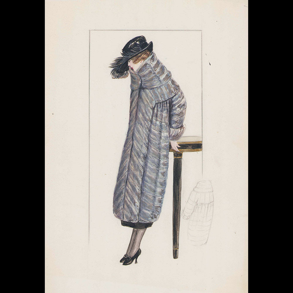 Fourrures Max - Dessin du Manteau Tamise (1918)