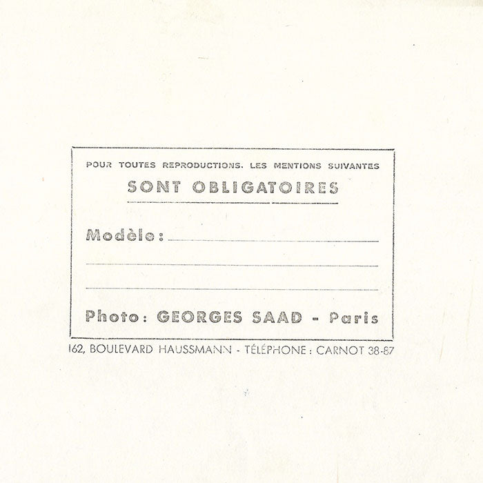 Robert Piguet - Tailleur, tirage de Georges Saad (1937)