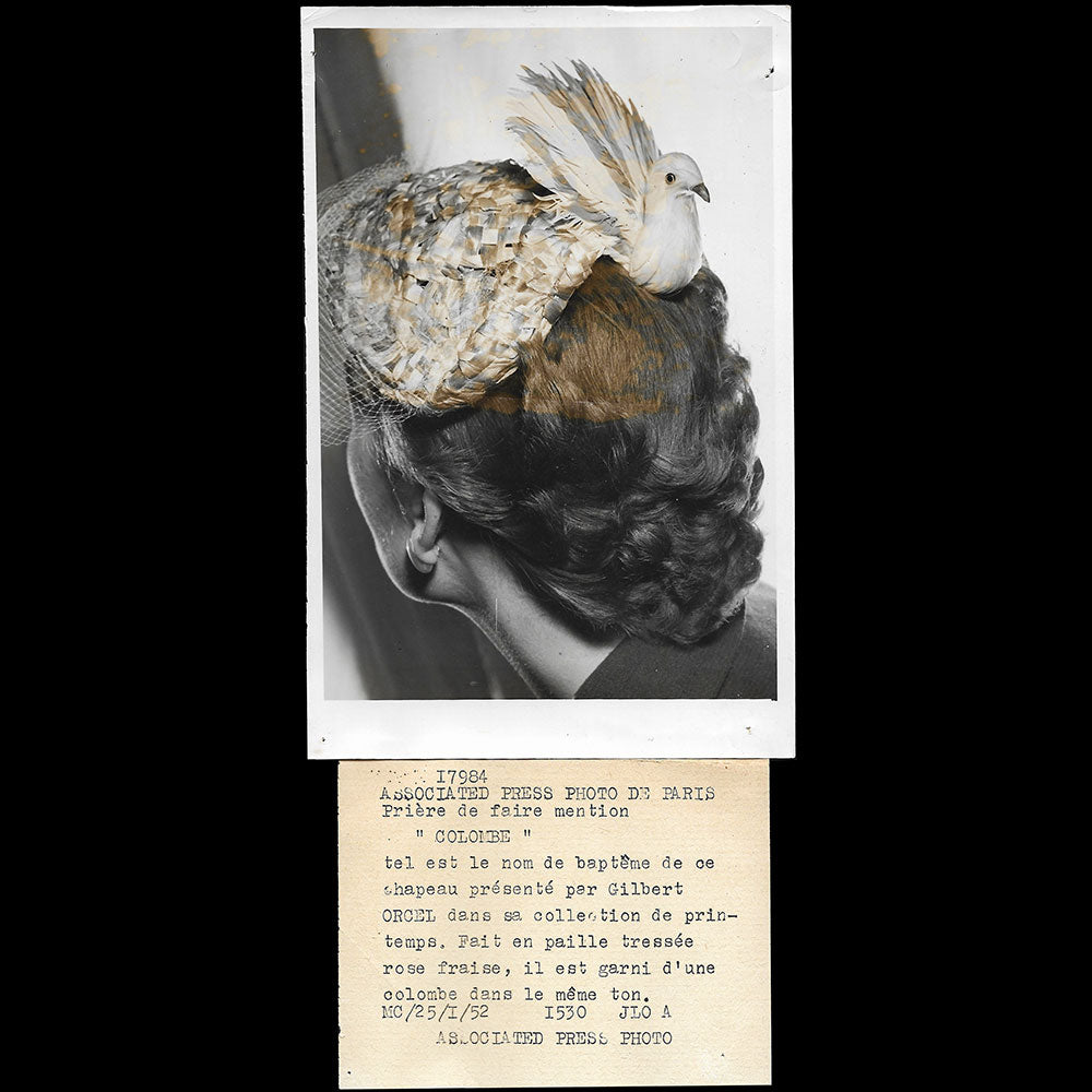 Gilbert Orcel - Colombe, chapeau de paille tressé (1952)