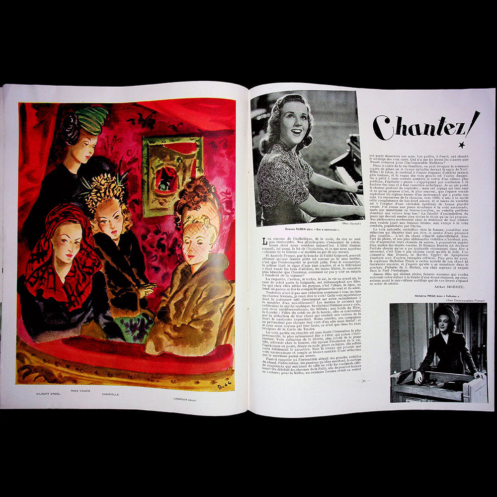 Harmonies, la Femme, la Mode, l'Art (janvier 1945), couverture de Philippe H. Noyer