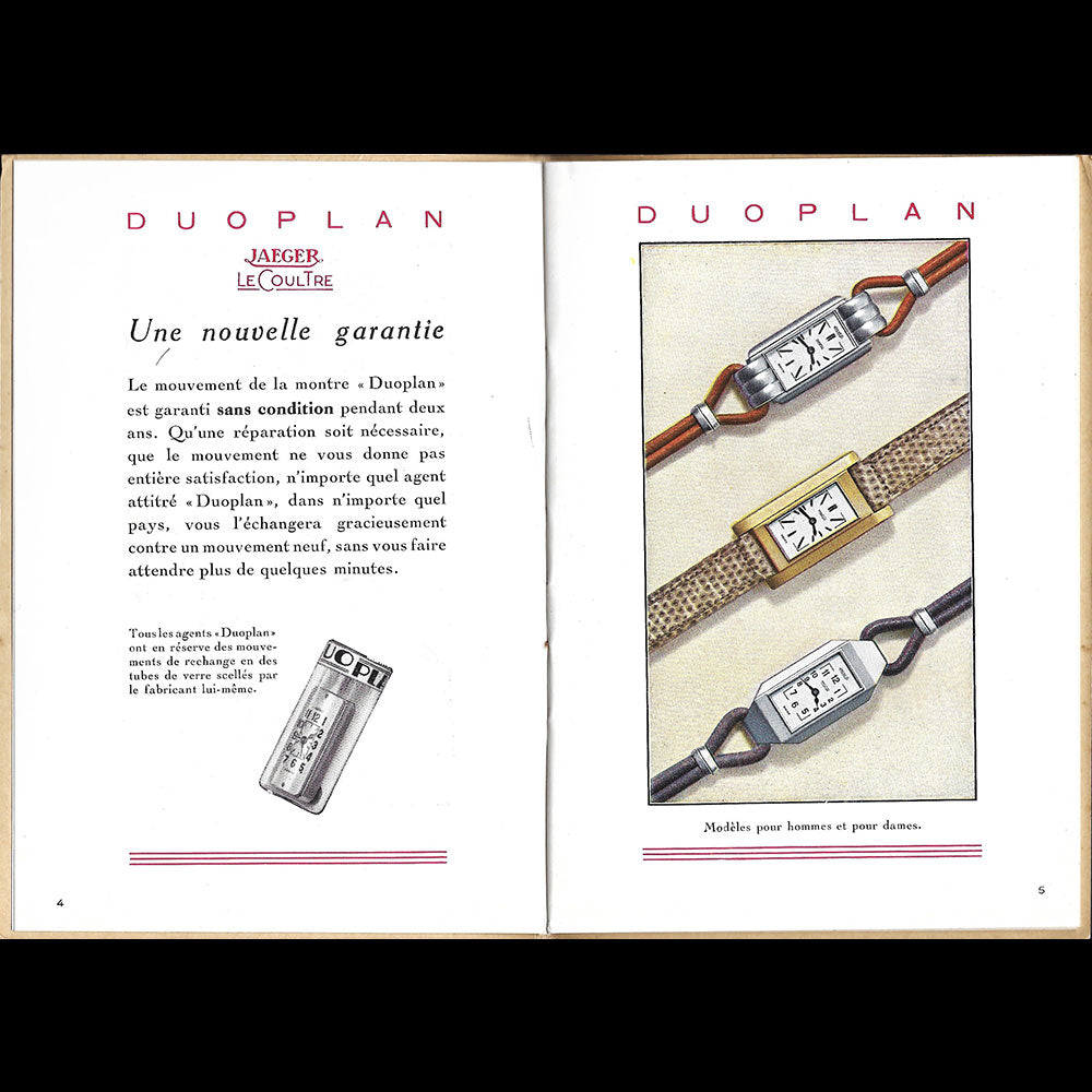 Jaeger-Lecoultre - Catalogue Chefs-d'oeuvre des temps modernes (circa 1932-1937)