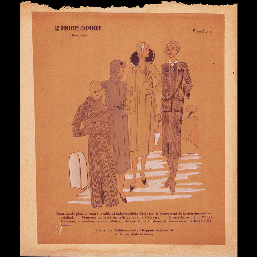 La Mode Sport, Hiver 1930, Réunion de 7 planches