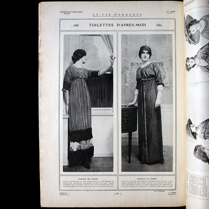 La Vie Heureuse, 15 mars 1911 - modèles de Paul Poiret