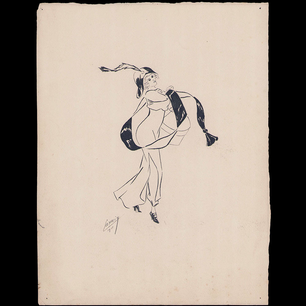 Elégantes, réunion de deux dessins de Larmig (1911)