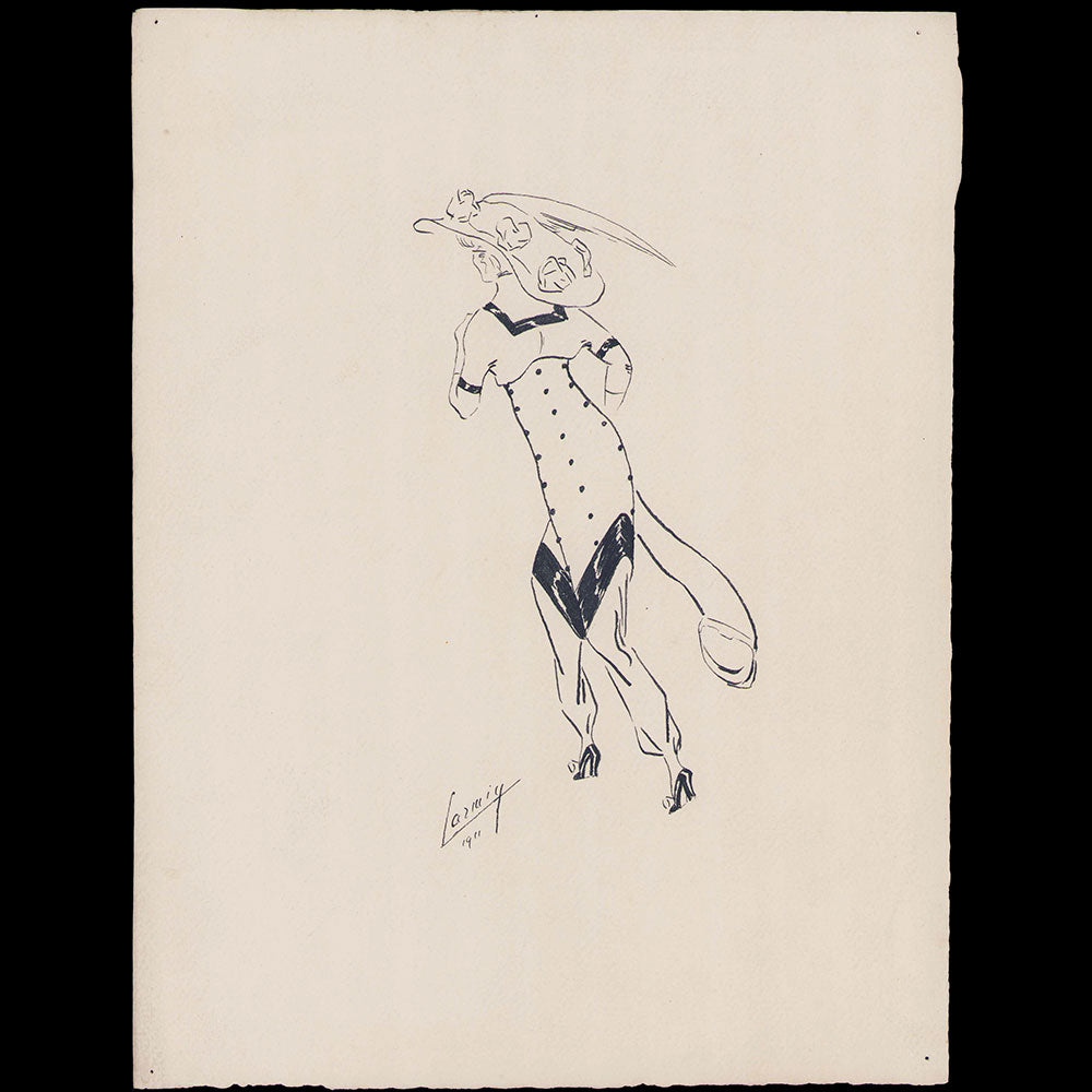 Elégantes, réunion de deux dessins de Larmig (1911)