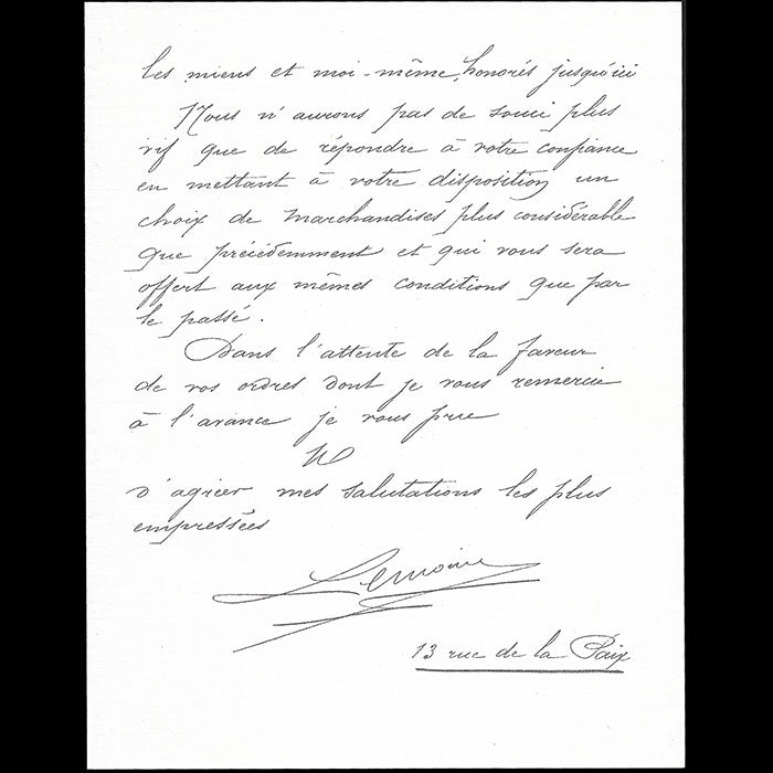 Cartier - Annonce du joaillier Lemoine de son association avec Cartier (1908)