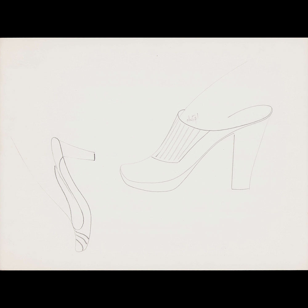 Massaro - Réunion de 25 dessins de chaussures (1973)