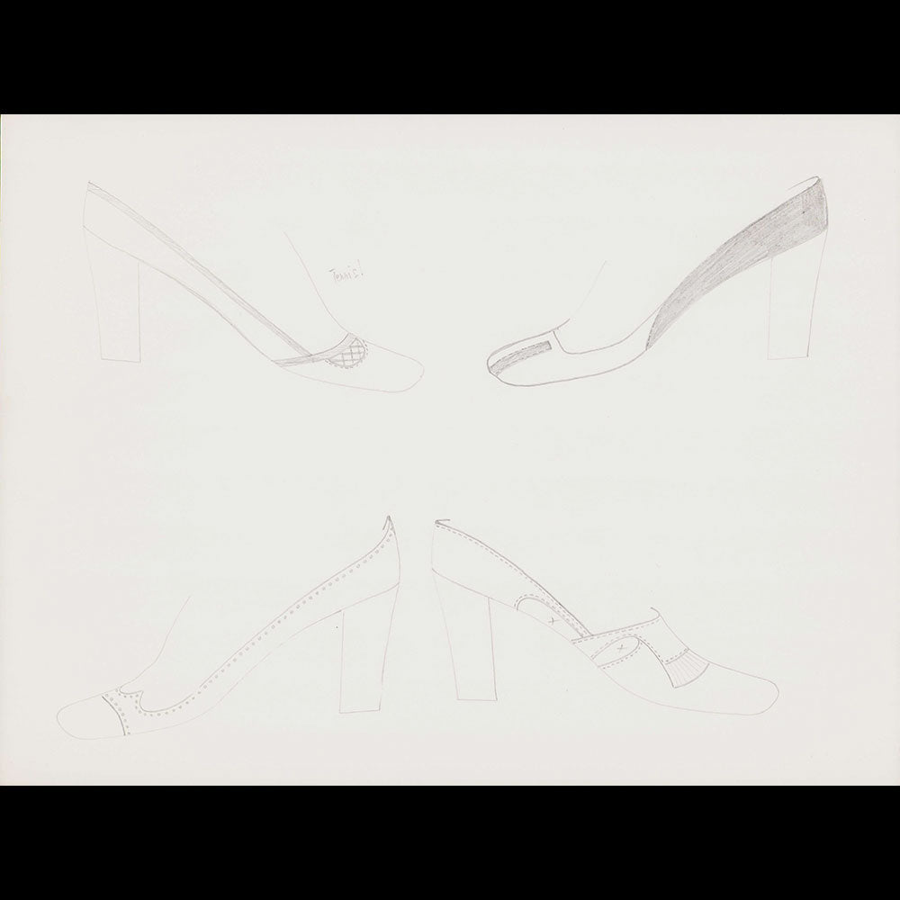 Massaro - Réunion de 25 dessins de chaussures (1973)