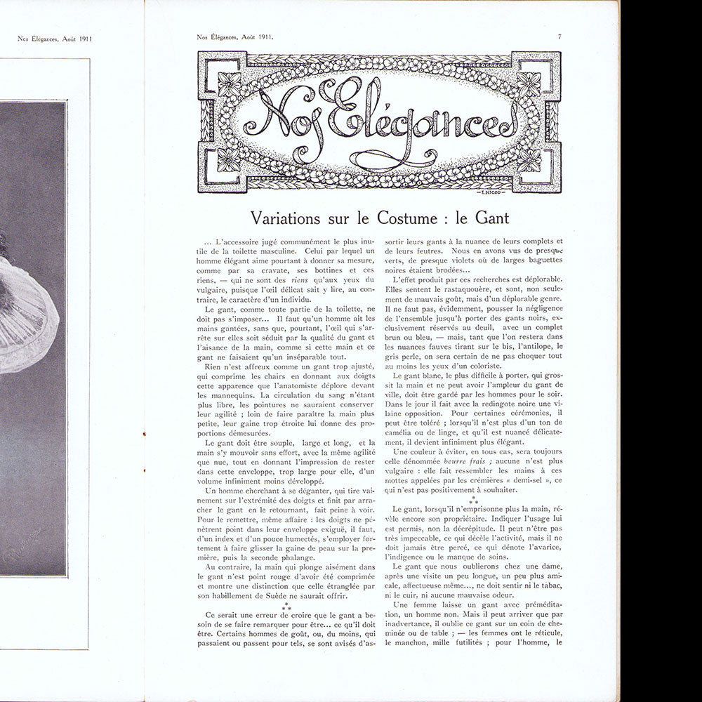 Nos Elégances & la Mode Masculine, n°1 (1911, août)