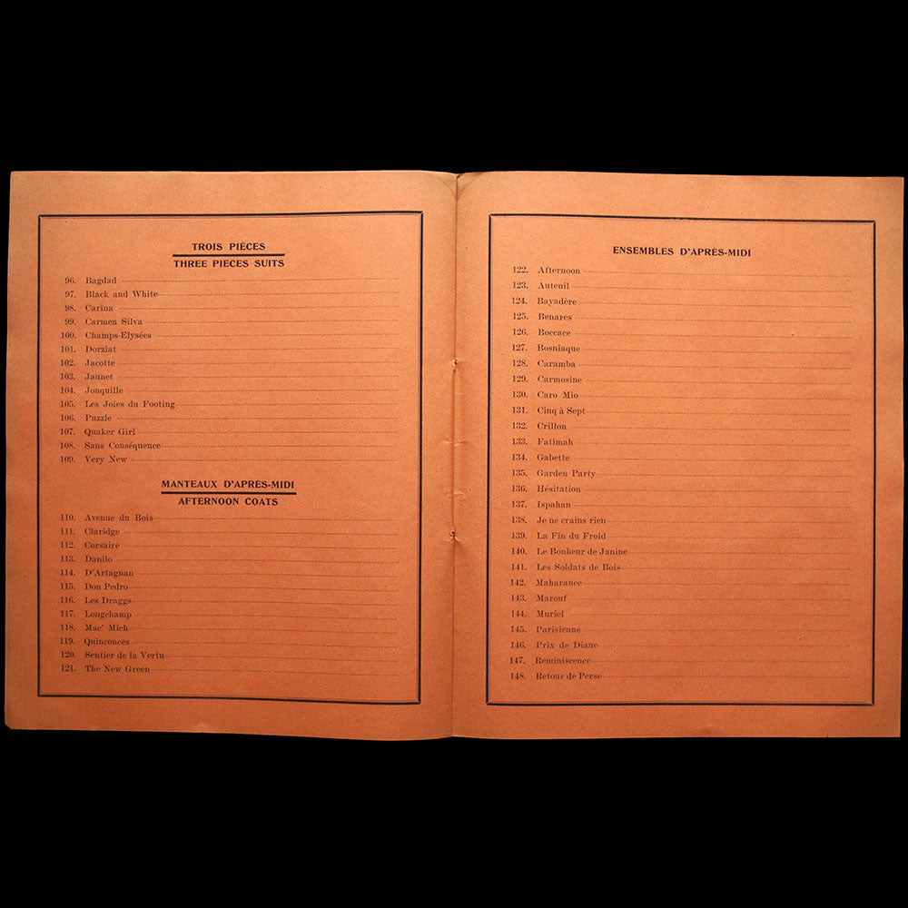 Jean Patou - Programme de défilé (circa 1923)