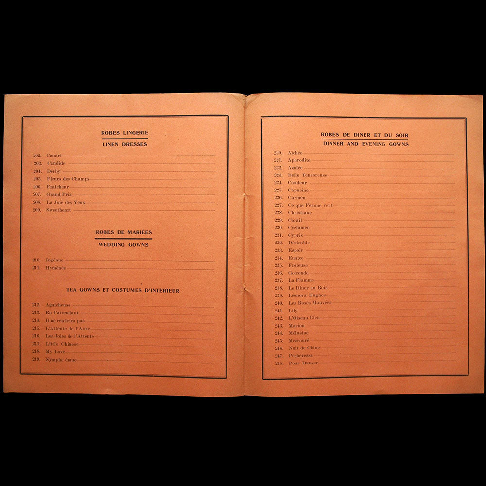 Jean Patou - Programme de défilé (circa 1923)