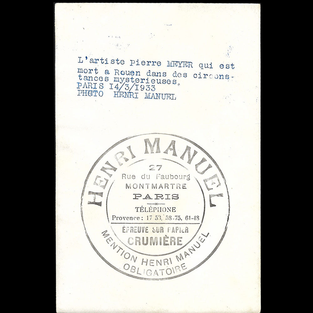 Henri Manuel - Portrait de Pierre Meyer (1930s)