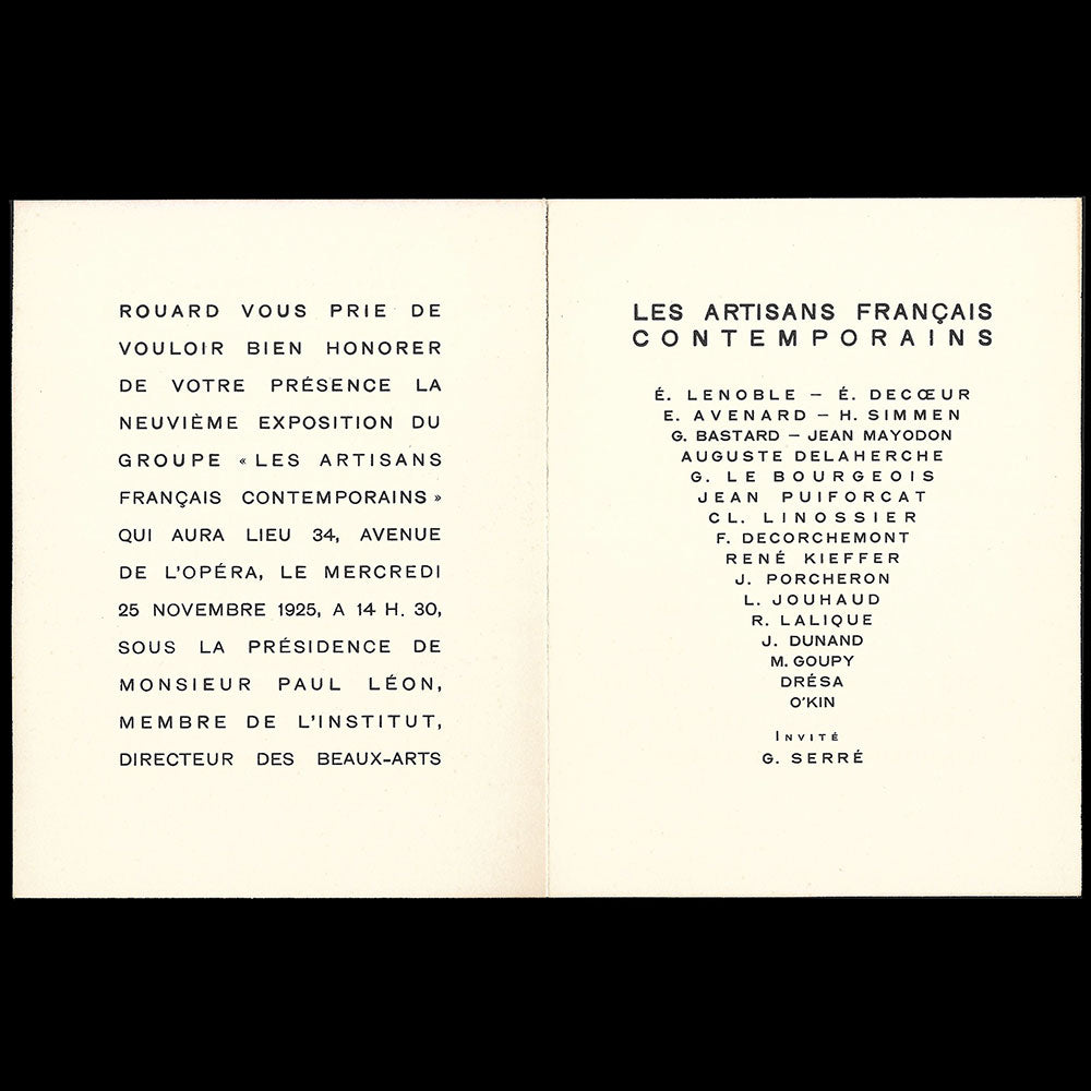Rouard - Neuvième Exposition des Artisans Français Contemporains (1925)