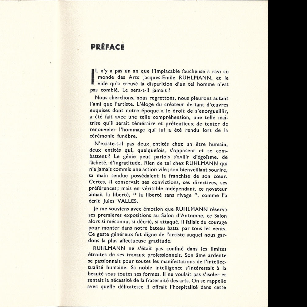 Exposition retrospective E.-J. Ruhlmann (1934)